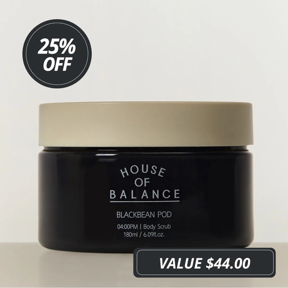 NWT House of Balance Black Bean Pod Body Scrub